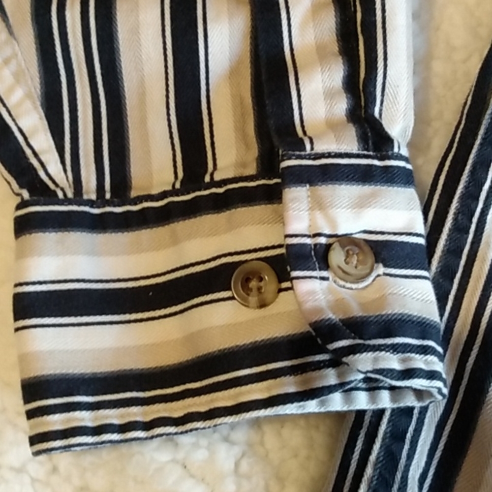 Roundtree & Yorke Mens Classic‎ Fit Striped Button Down Shirt Size M - Picture 10 of 10